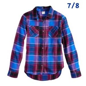 (NWT) Mudd Flannel Long Sleeve Button Down Shirt, 7/8
